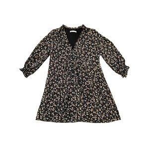 Zara Women's Black Floral Dress Midi Size Small